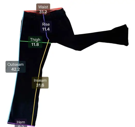 Laura Ashley Women's Black 5-Pocket Zip Fly Straight Leg Cotton Blend Jeans 14W