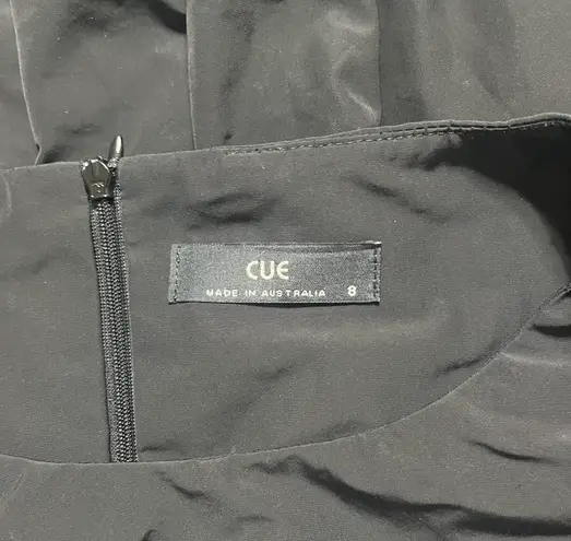 Cue. Dress Sz 8 Elegant Black Sleeveless Work/Office Wear Pleated Drop Waist