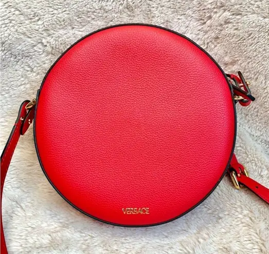 Versace NEW  Red Calf Leather Round Camera Bag