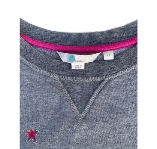 Boden USA Boden Arabella Embroidered Star Print Gray Pullover Crewneck Sweatshirt XS