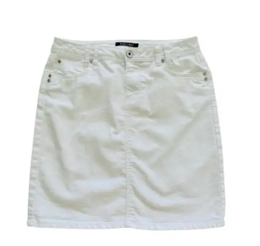 Roz & Ali Jean Skirt White Denim Jean Mini Skirt Size 4