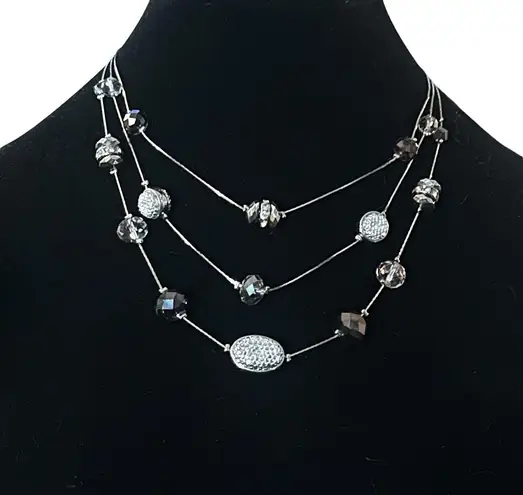 Ross Simons Ross + Simmons multi chain layered paved station bead necklace and earrings set