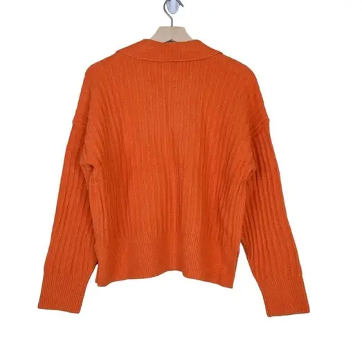 Pistola Womens Small Zoe Relaxed Polo Sweater in Burnt Orange NEW