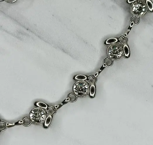 Y2K Rhinestone Flower Silver Chain Belt Extra Small/Small (XS/S) ✨