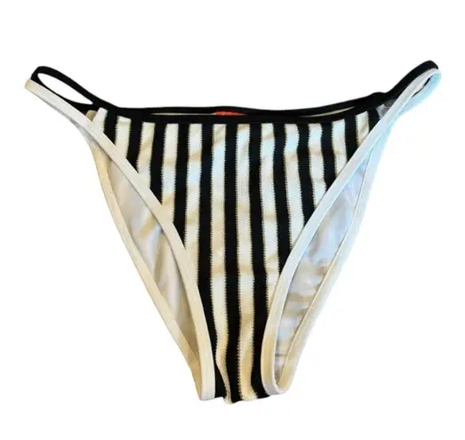 River Island Resort High Leg Stripe Bikini Bottom Size 8 NWT