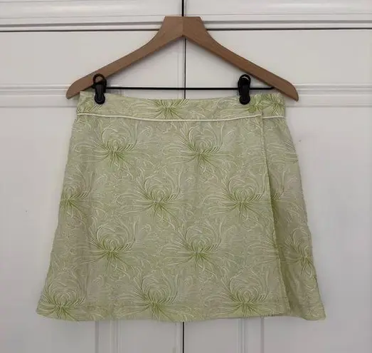 Patagonia  Printed Snap Waist Wrap Skirt Mini Athletic Floral Green White Active