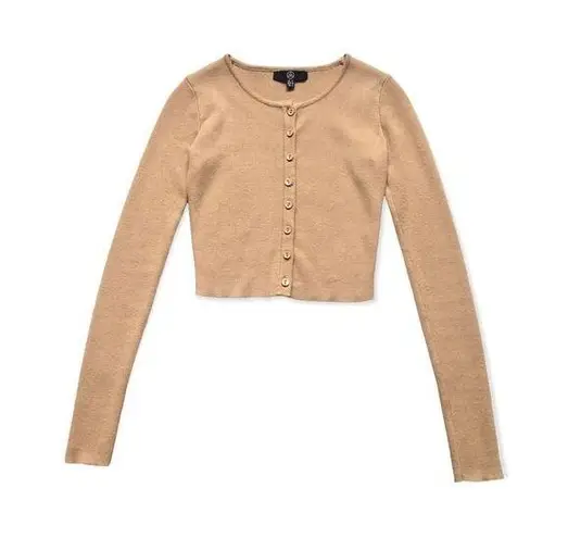 Missguided 🔃 Tan Front Button Cardigan Crop Top Sweater