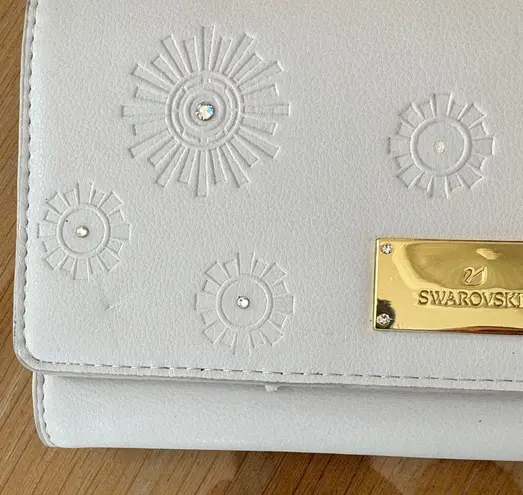 Swavorski Swarovski Travel Wallet with Gold Accents. Sand/ Beige Color