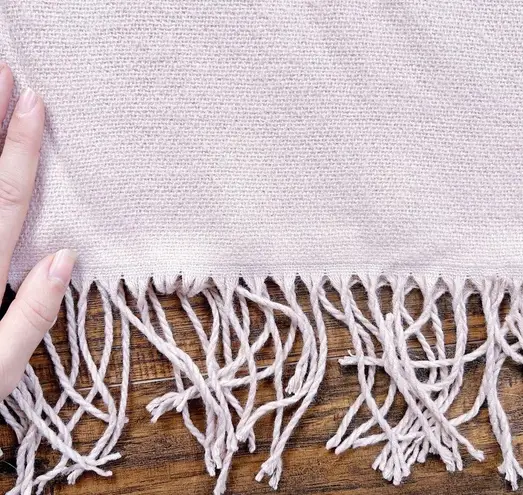 SOIA & KYO • Yadira Woven Scarfigan wrap shawl poncho scarf pink beige fringed