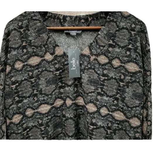 Belle By Belldini Size 3X Thin Sweater Brushed Hacci Leopard Print Sweater. New