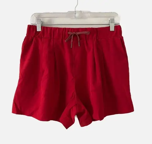 Halara High Waisted Drawstring Casual Running Red Shorts Size L Large NWT