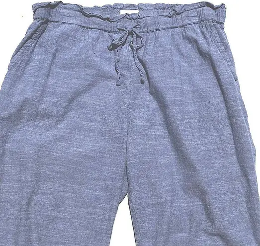 Pact  Women’s Organic Cotton Pull On Cropped Chambray Pants size XL