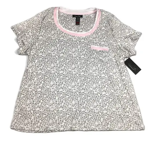 Rene Rofe Short Sleeve PJ Pajama Sleep Top Shirt Gray Size XL