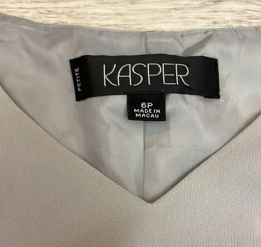 Kasper Light Gray Zip Side Sleeveless V-Neck Tank Top Silky Lining Size 6P