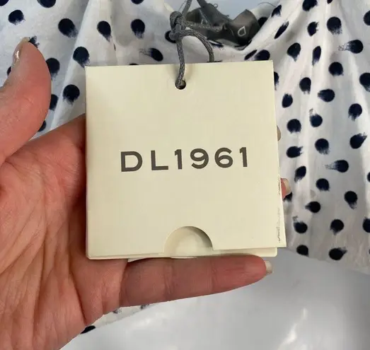 DL1961 ANTHROPOLOGIE PEARL STREET POLKA DOT White & Blue COTTON TANK TOP 🆕