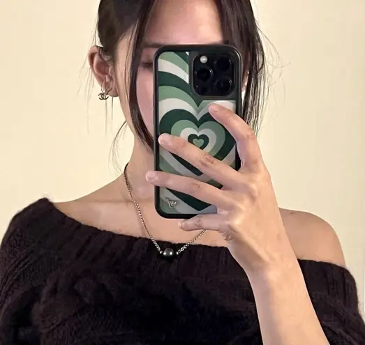 12mm Genuine Tahitian pearl/SS Necklace