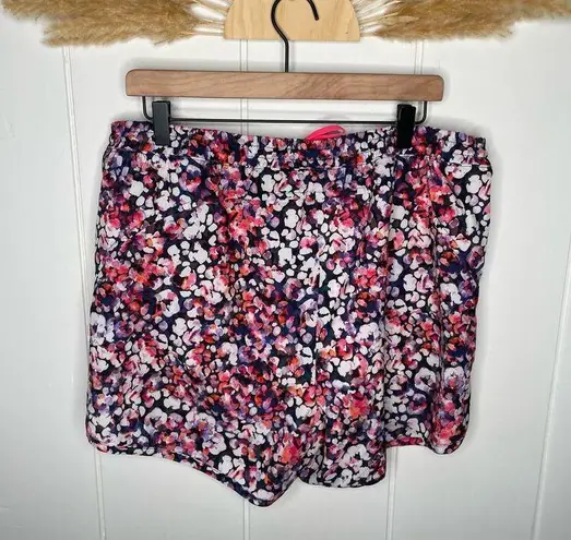 Old Navy Active Running Shorts Womens XL Pink Floral Print Activewear Athleisure