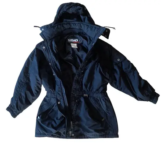 Head Skiwear winter skiing jacket coat puffer vintage hooded black size 10