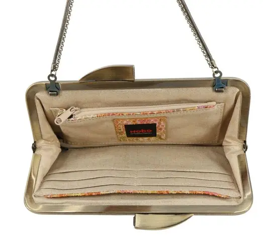 Hobo International New Chain Straps Snake Embossed Pleated Floral Clutch Bag