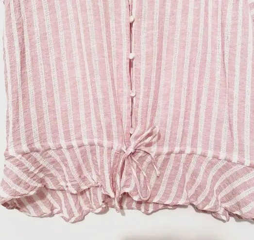 Rails  Bretton Peplum Top In Rose Stripe Size Large