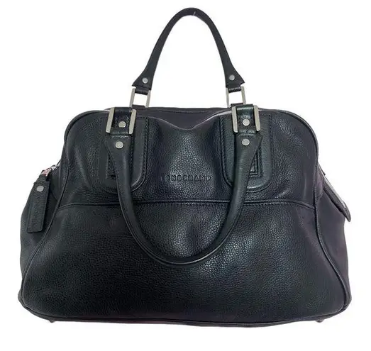 Longchamp  Cosmos‎ Grained Leather Zipper Top large Bowler bag