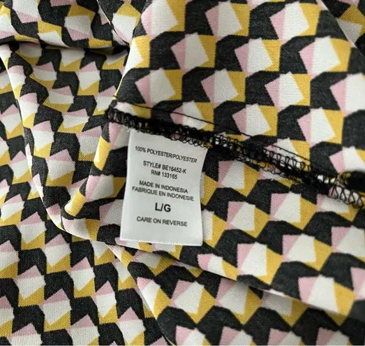 Everleigh Loose Fit Geometric Print Hi-Low Hem Blouse, Sz L