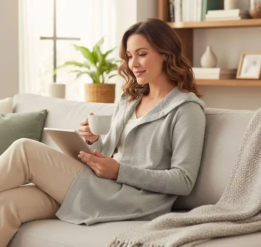 D & Co Active Gray Hooded Cardigan (XXS) Gray