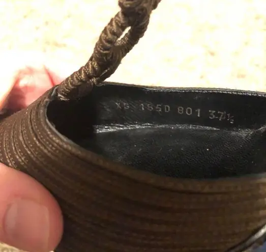 Giorgio Armani Brown T Strap Embossed Pumps New Women’s Size 7.5