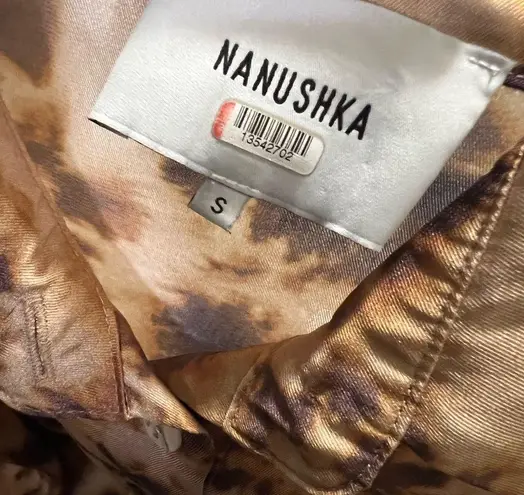 Nanushka Brown Tie Dye Bisso Dress Size Small $550