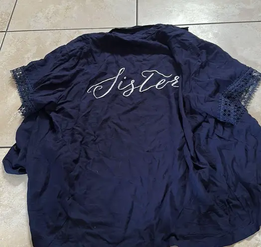 Navy “Sister” pajama Blue