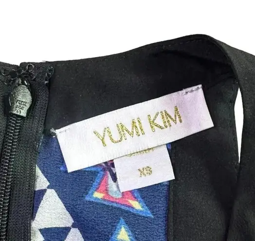 Yumi Kim 100% Silk Dress Abstract Geometric Colorful Mini A-Line Size XS Women's