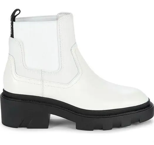 Ash Mastro Leather Pull-On Combat Boots White