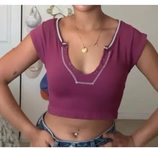 Urban Outfitters  Size M/L Out From Under go for gold ribbed crop Top Pink medium