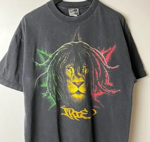 ODM Lion Graphic Tee T Shirt Vintage Y2K Large L Black Graphic Size XL