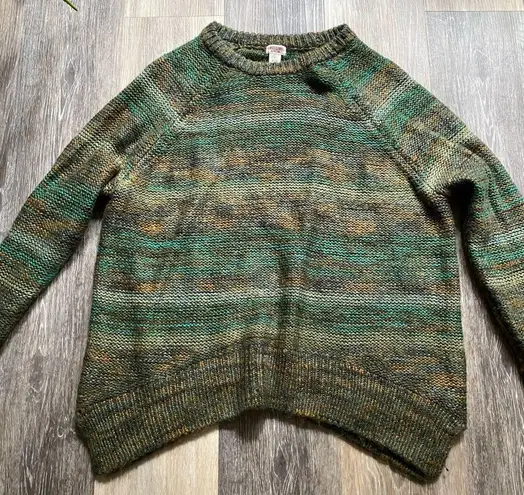 Mossimo Supply Co. Multicolor Asymmetrical Knit Crewneck Sweater Size Large Green