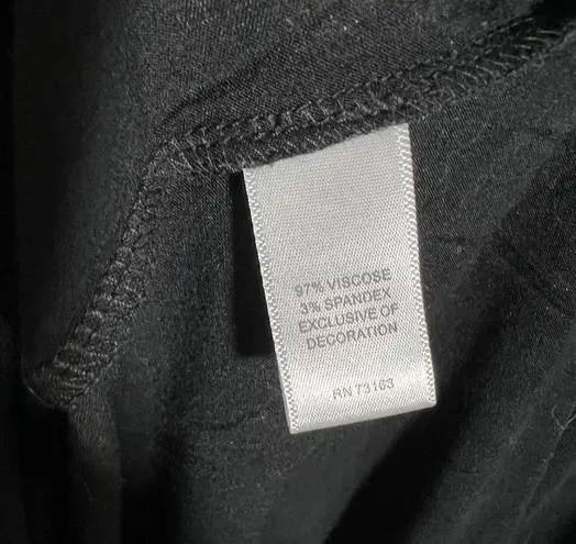 Cable & Gauge Womens Sz M Black Soft Button Down Shirt Gold Studded Collar NWT