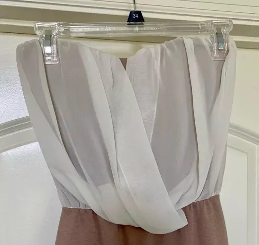 Body Central Adorable Bodycon Strapless Dress with White Sheer Accent - Never worn!🤍 🤎