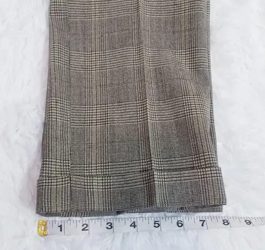 ETRO Plaid Hounds tooth Print Mid Rise Trouser Folded Hem Brown Size 29
