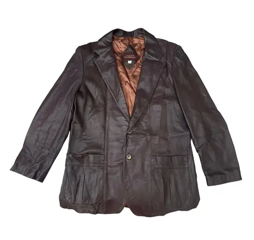 Nordstrom Vintage  Brown Leather Blazer Coat