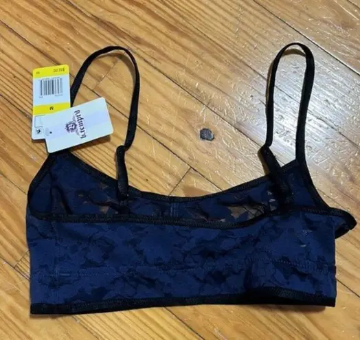 Macy's NWT Macy’s Lingerie Blue And Black Lace Bralette Bra Btempted Size M