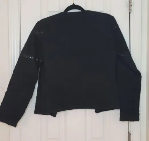 Malvin Women Of Hamburg Black Sequin beaded detail cotton Quilted Jacket… Size 8