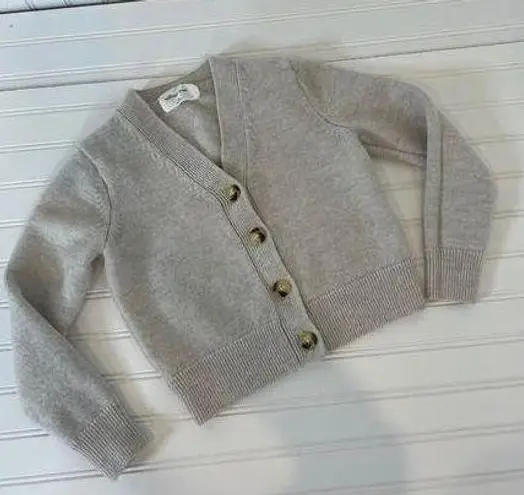 Wilfred  Free Womens Gray Merino Wool Cropped Cardigan V-Neck Topper Size 2XS