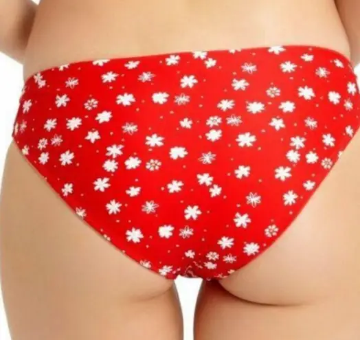 California Waves  red floral bikini swim bottom