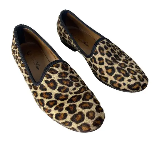 Del Toro Pony Hair Cheetah Print Slip On Loafers Size 8.5