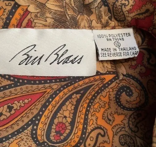 Bill Blass Vintage Paisley Puff Sleeve Blouse