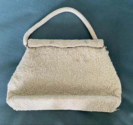 Vintage Beaded Evening Bag White
