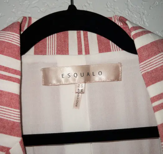 Esqualo Pink White Striped Woven Blazer Jacket Size 10