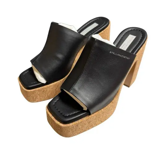 Stella McCartney NIB Skyla 115mm Platform Sandals in Black Size 40