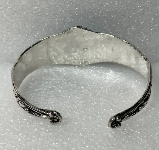 Vintage 925 Blue Turquoise Cuff Bangle Bracelet 6.5”