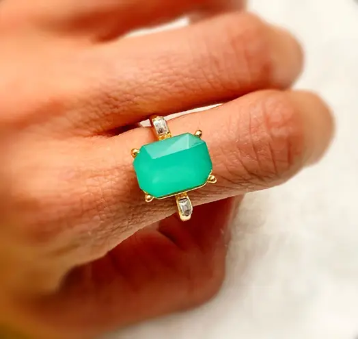 Statement Emerald Gold Rings